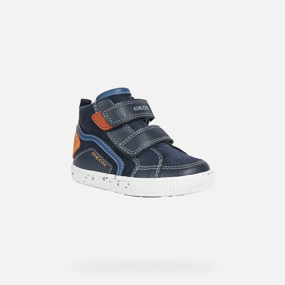 Geox Sneakers Navy/Orange Kilwi Boy - Geox Baby Shoes - YHVRXN430